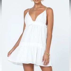 Princess Polly DIONNE MINI DRESS WHITE size 4